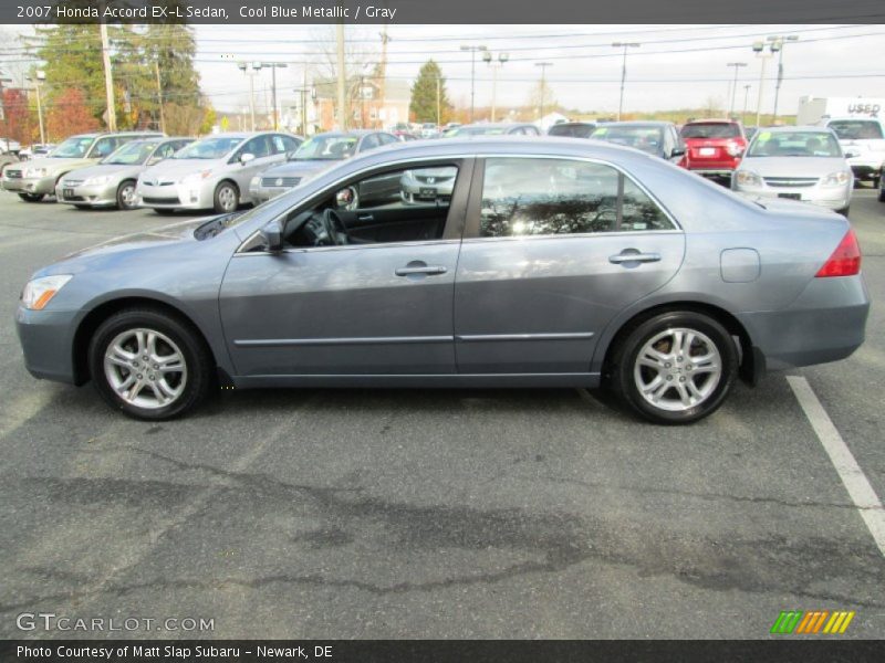 Cool Blue Metallic / Gray 2007 Honda Accord EX-L Sedan