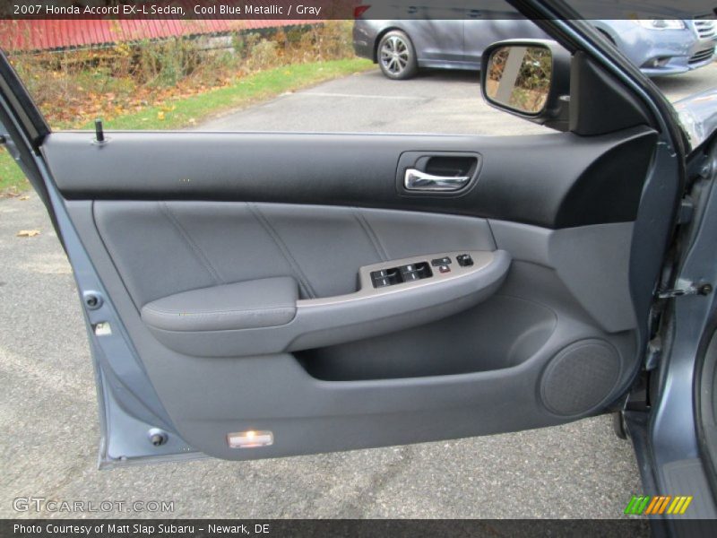 Cool Blue Metallic / Gray 2007 Honda Accord EX-L Sedan