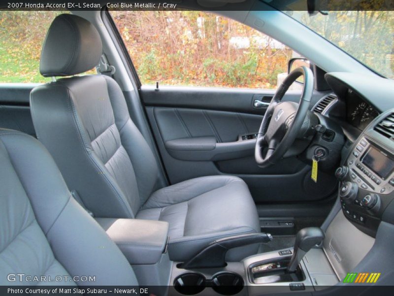 Cool Blue Metallic / Gray 2007 Honda Accord EX-L Sedan