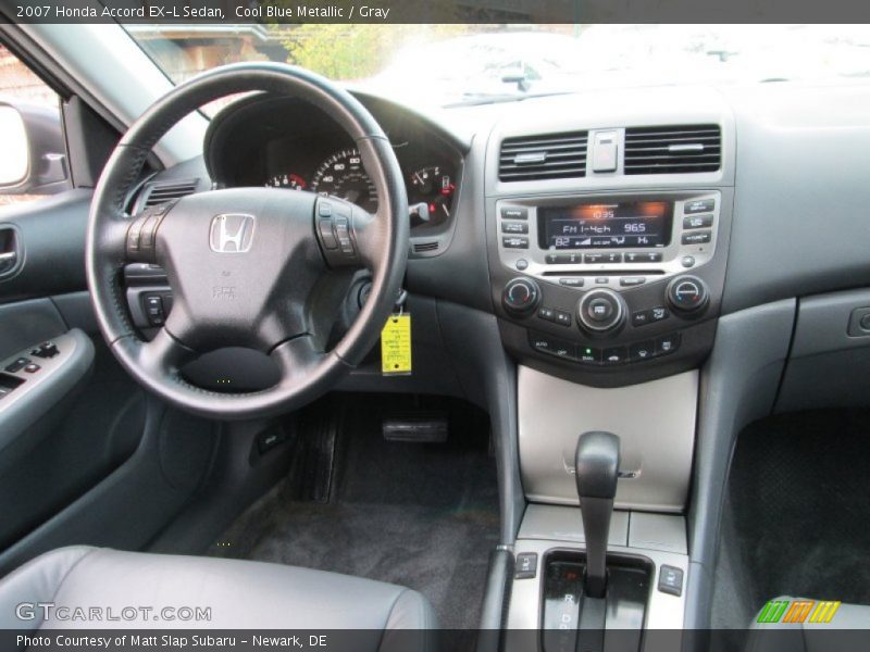 Cool Blue Metallic / Gray 2007 Honda Accord EX-L Sedan