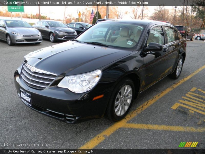 Brilliant Black Crystal Pearl / Medium Pebble Beige/Cream 2010 Chrysler Sebring Limited Sedan