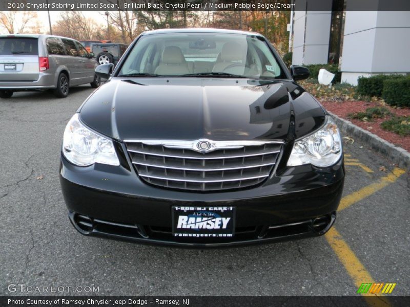 Brilliant Black Crystal Pearl / Medium Pebble Beige/Cream 2010 Chrysler Sebring Limited Sedan