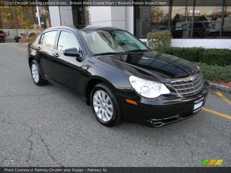 Brilliant Black Crystal Pearl / Medium Pebble Beige/Cream 2010 Chrysler Sebring Limited Sedan