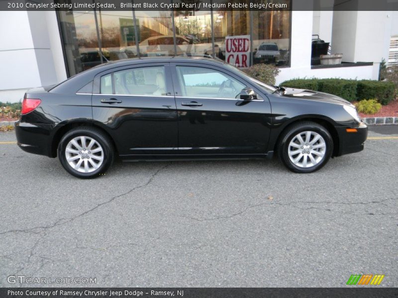 Brilliant Black Crystal Pearl / Medium Pebble Beige/Cream 2010 Chrysler Sebring Limited Sedan