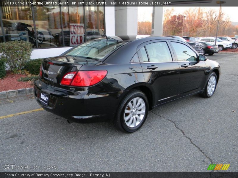 Brilliant Black Crystal Pearl / Medium Pebble Beige/Cream 2010 Chrysler Sebring Limited Sedan