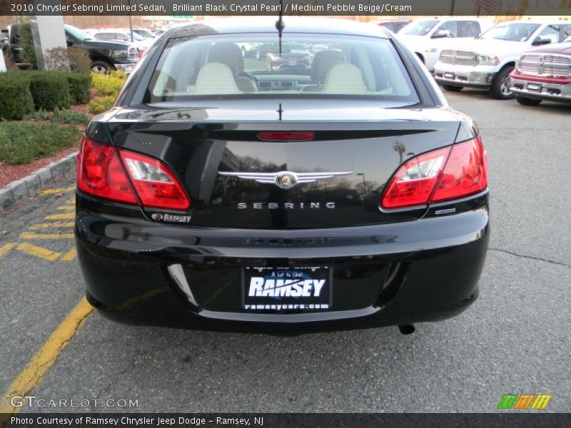 Brilliant Black Crystal Pearl / Medium Pebble Beige/Cream 2010 Chrysler Sebring Limited Sedan
