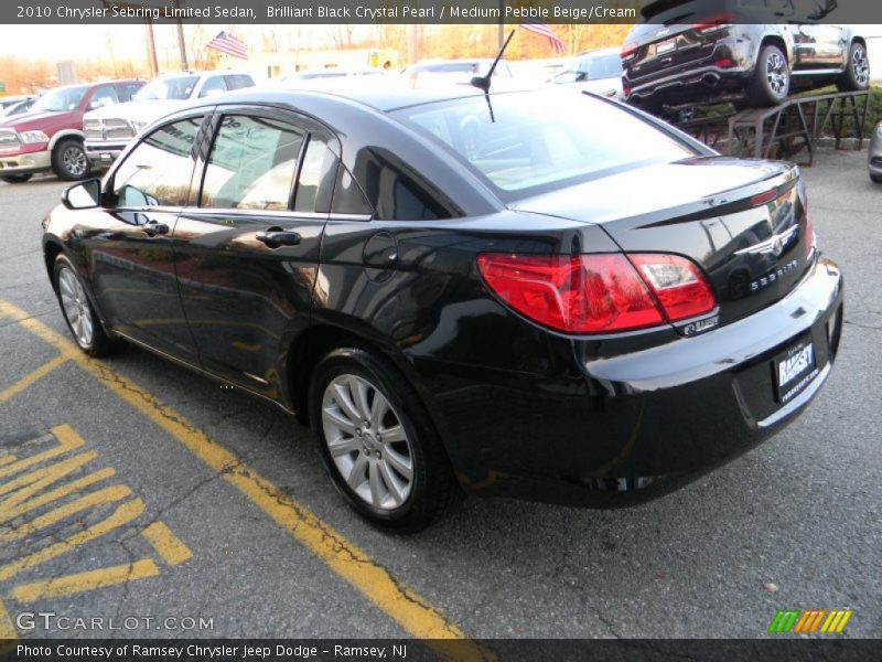 Brilliant Black Crystal Pearl / Medium Pebble Beige/Cream 2010 Chrysler Sebring Limited Sedan