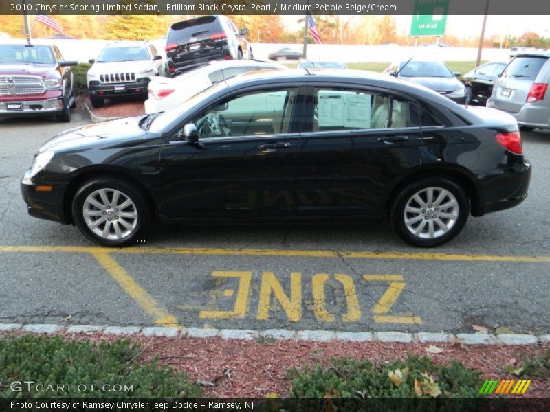 Brilliant Black Crystal Pearl / Medium Pebble Beige/Cream 2010 Chrysler Sebring Limited Sedan