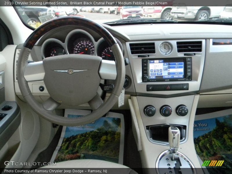 Brilliant Black Crystal Pearl / Medium Pebble Beige/Cream 2010 Chrysler Sebring Limited Sedan