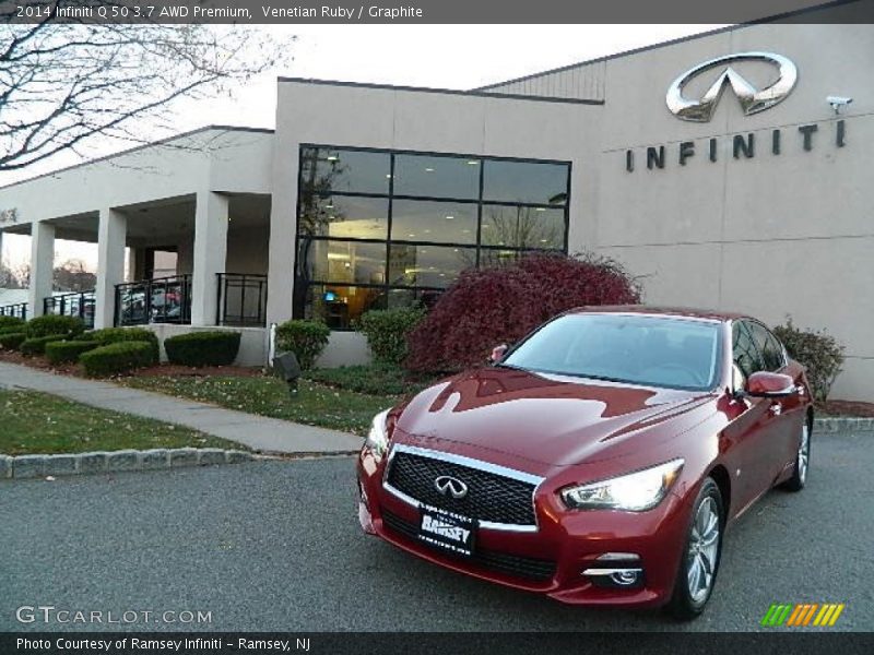 Venetian Ruby / Graphite 2014 Infiniti Q 50 3.7 AWD Premium