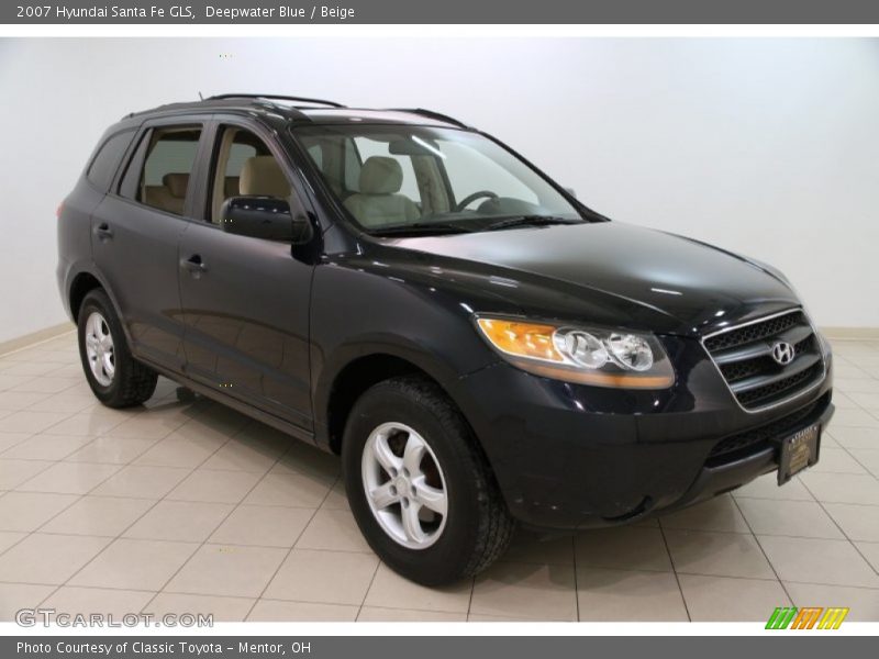 Deepwater Blue / Beige 2007 Hyundai Santa Fe GLS