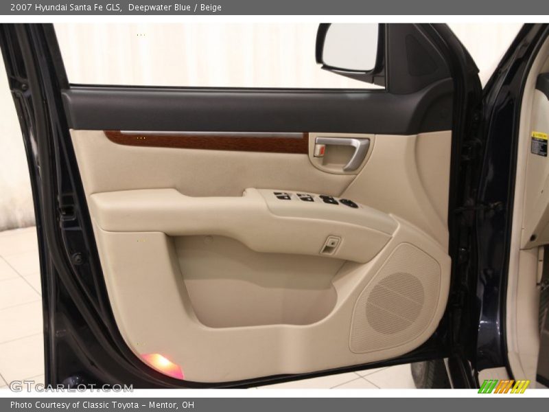 Deepwater Blue / Beige 2007 Hyundai Santa Fe GLS