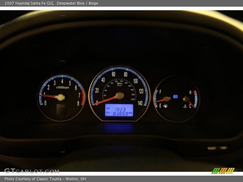 Deepwater Blue / Beige 2007 Hyundai Santa Fe GLS