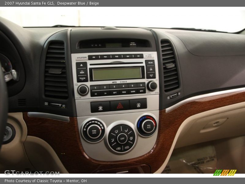 Deepwater Blue / Beige 2007 Hyundai Santa Fe GLS