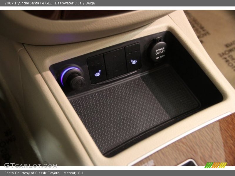 Deepwater Blue / Beige 2007 Hyundai Santa Fe GLS