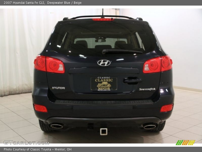 Deepwater Blue / Beige 2007 Hyundai Santa Fe GLS