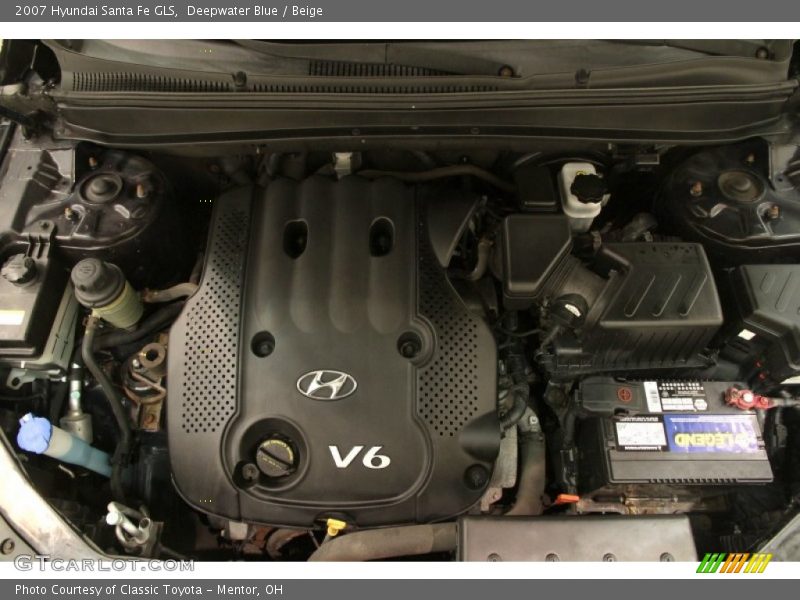 Deepwater Blue / Beige 2007 Hyundai Santa Fe GLS