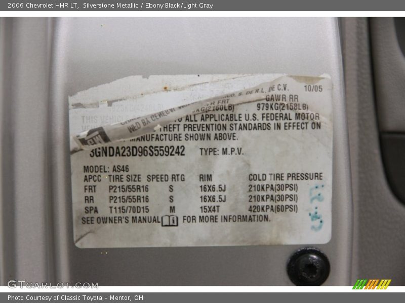 Silverstone Metallic / Ebony Black/Light Gray 2006 Chevrolet HHR LT