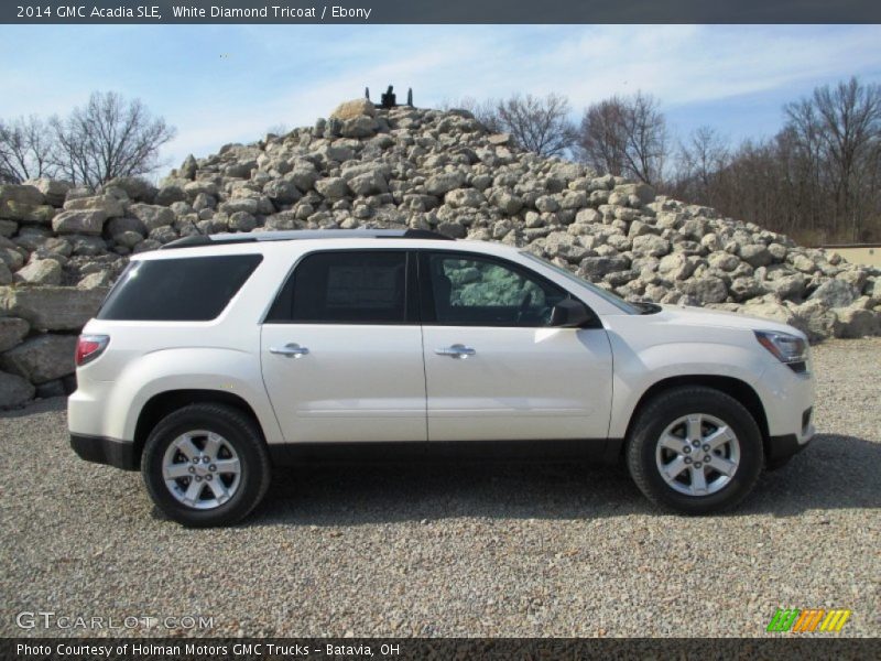 White Diamond Tricoat / Ebony 2014 GMC Acadia SLE