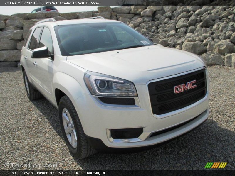 White Diamond Tricoat / Ebony 2014 GMC Acadia SLE