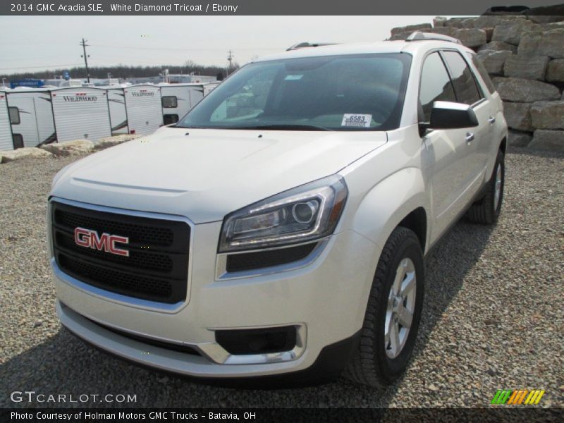 White Diamond Tricoat / Ebony 2014 GMC Acadia SLE