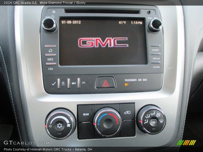 White Diamond Tricoat / Ebony 2014 GMC Acadia SLE