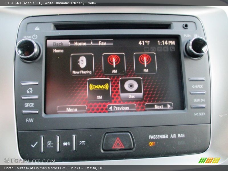 White Diamond Tricoat / Ebony 2014 GMC Acadia SLE