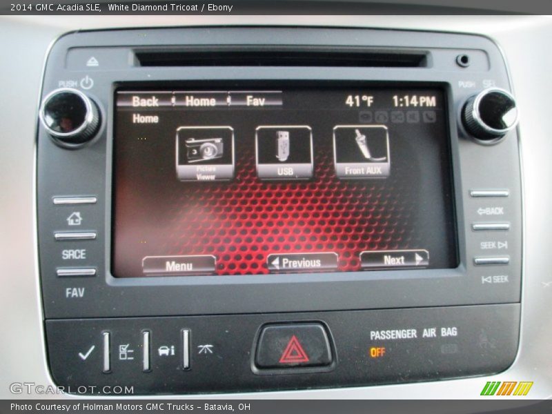 White Diamond Tricoat / Ebony 2014 GMC Acadia SLE