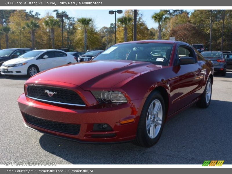 Ruby Red / Medium Stone 2014 Ford Mustang V6 Coupe