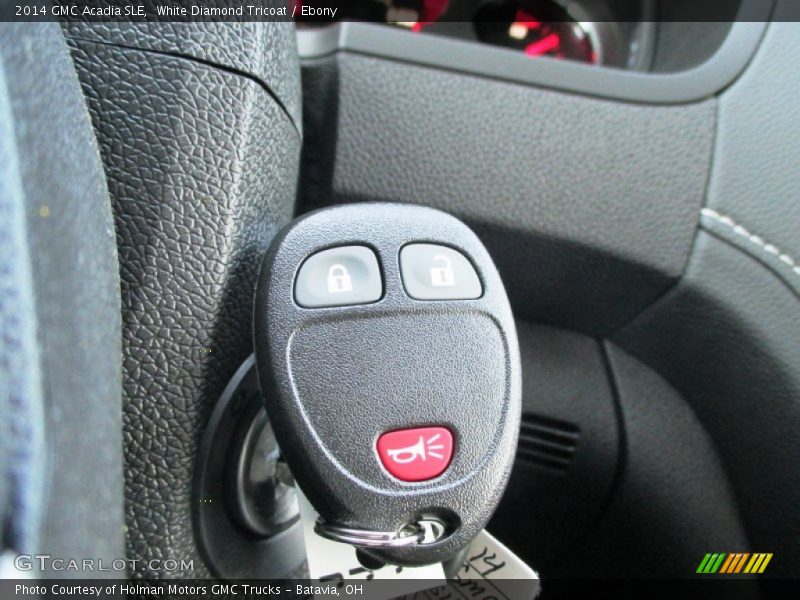 White Diamond Tricoat / Ebony 2014 GMC Acadia SLE