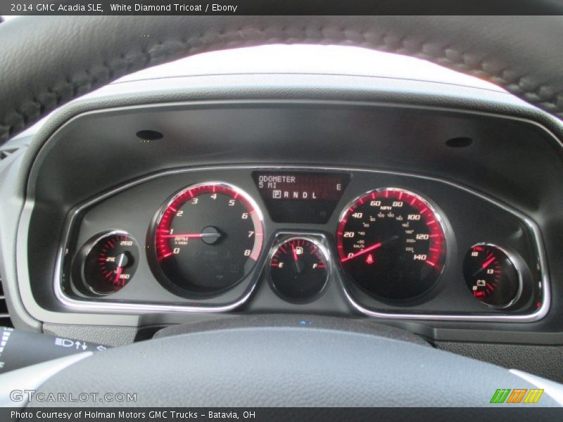 White Diamond Tricoat / Ebony 2014 GMC Acadia SLE