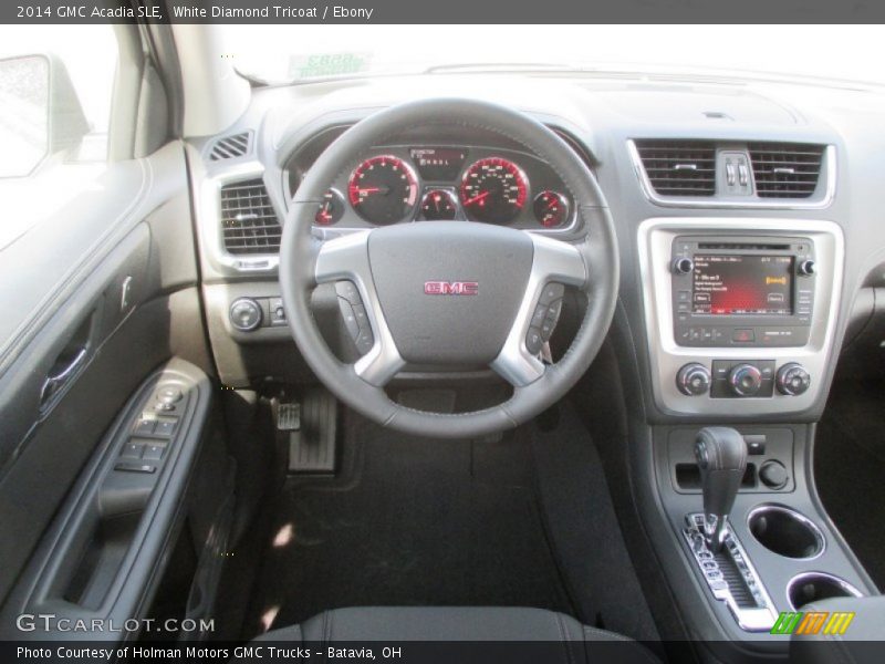 White Diamond Tricoat / Ebony 2014 GMC Acadia SLE