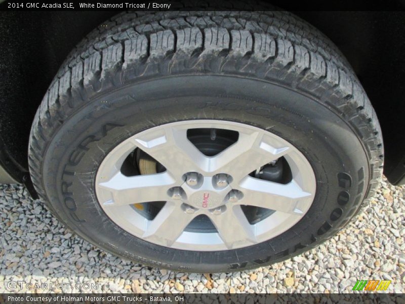 White Diamond Tricoat / Ebony 2014 GMC Acadia SLE