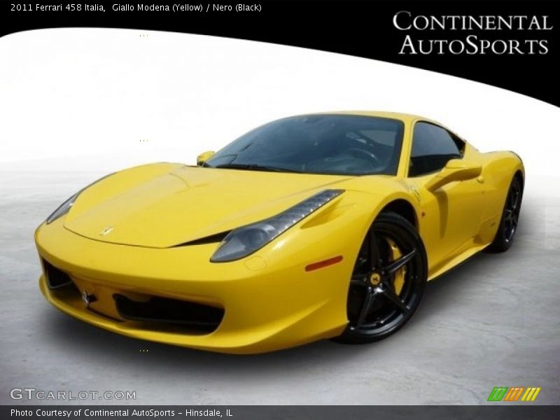 Giallo Modena (Yellow) / Nero (Black) 2011 Ferrari 458 Italia