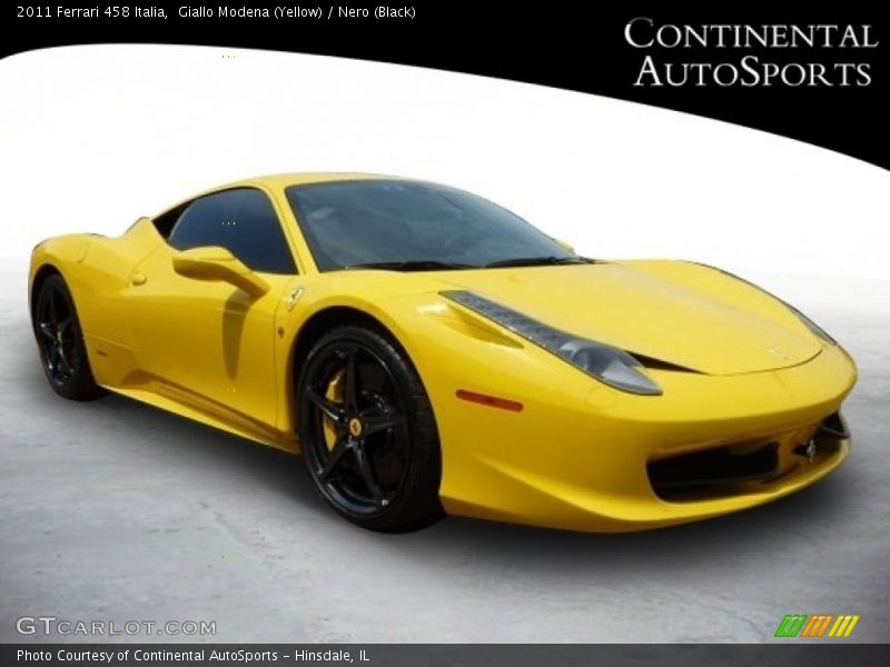 Giallo Modena (Yellow) / Nero (Black) 2011 Ferrari 458 Italia