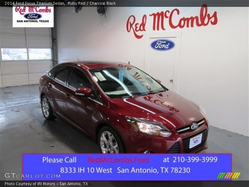 Ruby Red / Charcoal Black 2014 Ford Focus Titanium Sedan