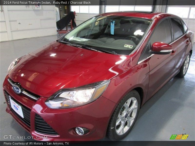 Ruby Red / Charcoal Black 2014 Ford Focus Titanium Sedan