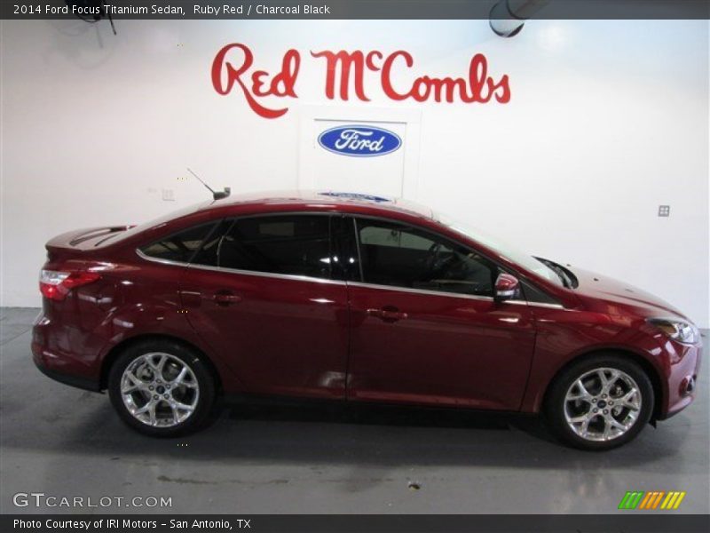 Ruby Red / Charcoal Black 2014 Ford Focus Titanium Sedan