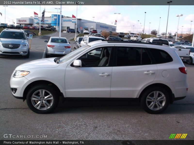 Glacier White / Gray 2012 Hyundai Santa Fe SE V6 AWD