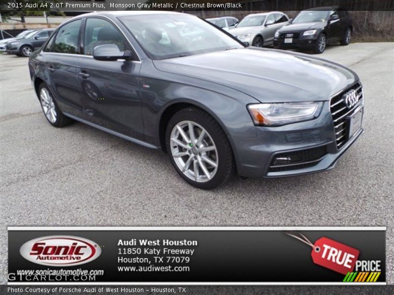 Monsoon Gray Metallic / Chestnut Brown/Black 2015 Audi A4 2.0T Premium Plus