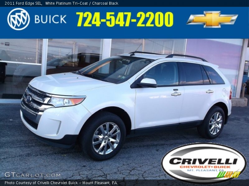 White Platinum Tri-Coat / Charcoal Black 2011 Ford Edge SEL