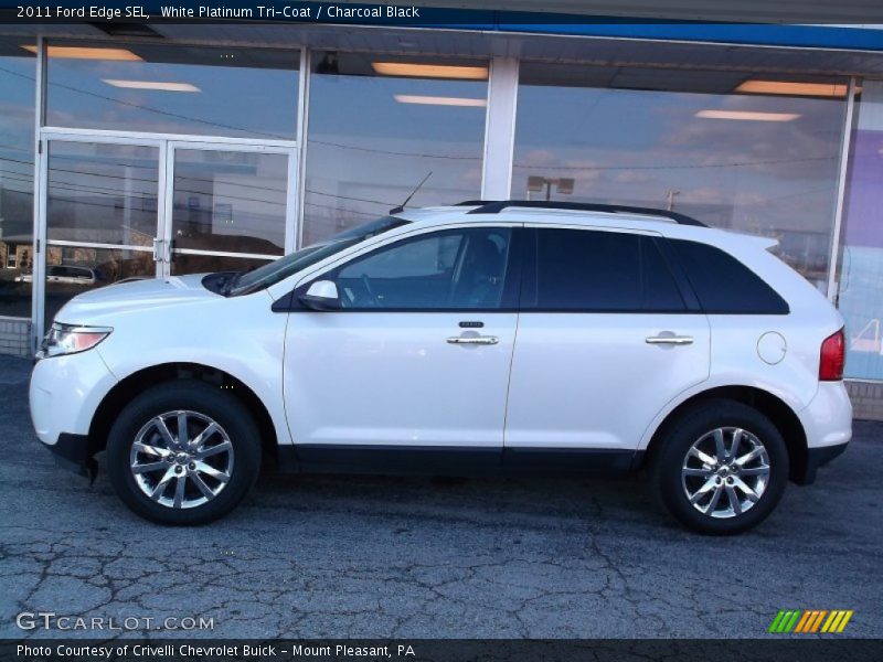 White Platinum Tri-Coat / Charcoal Black 2011 Ford Edge SEL