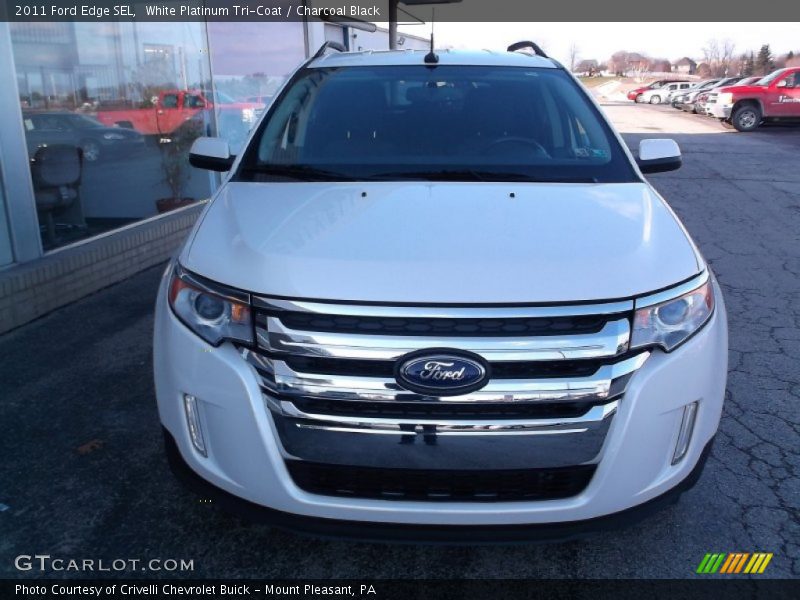 White Platinum Tri-Coat / Charcoal Black 2011 Ford Edge SEL