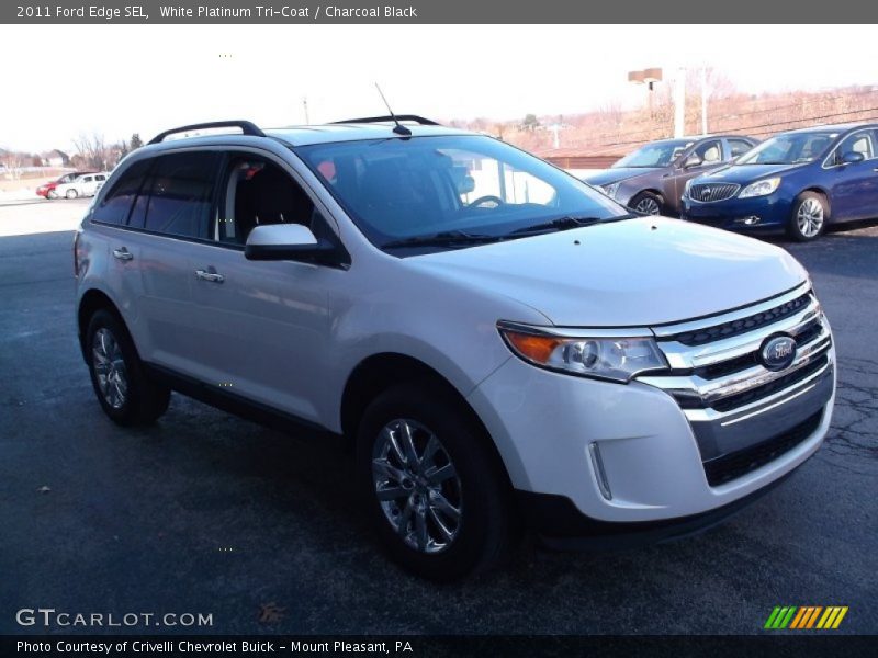 White Platinum Tri-Coat / Charcoal Black 2011 Ford Edge SEL