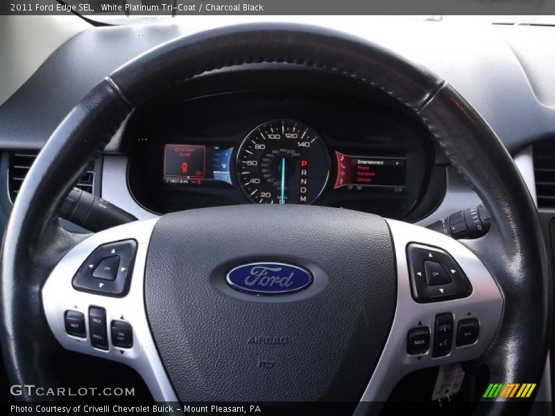 White Platinum Tri-Coat / Charcoal Black 2011 Ford Edge SEL