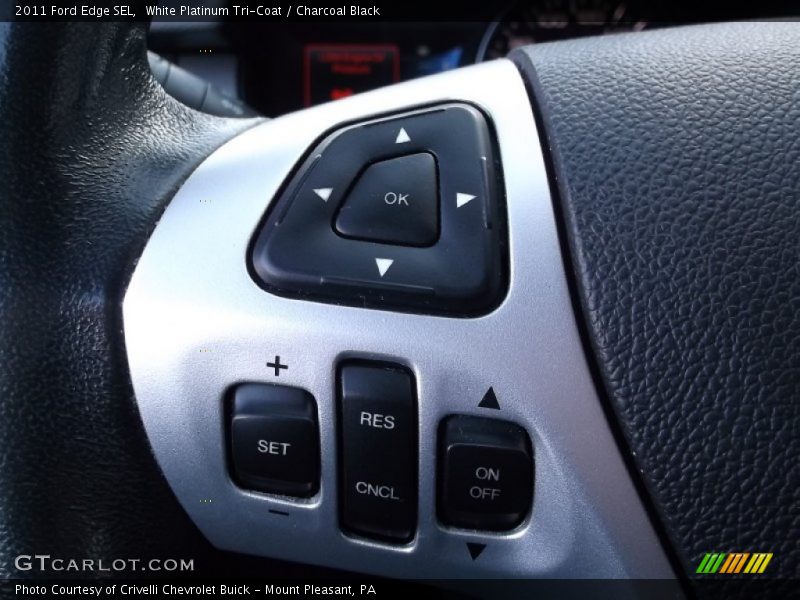 White Platinum Tri-Coat / Charcoal Black 2011 Ford Edge SEL