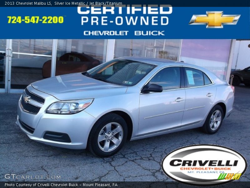 Silver Ice Metallic / Jet Black/Titanium 2013 Chevrolet Malibu LS