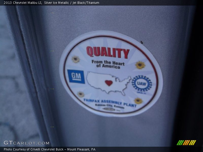 Silver Ice Metallic / Jet Black/Titanium 2013 Chevrolet Malibu LS