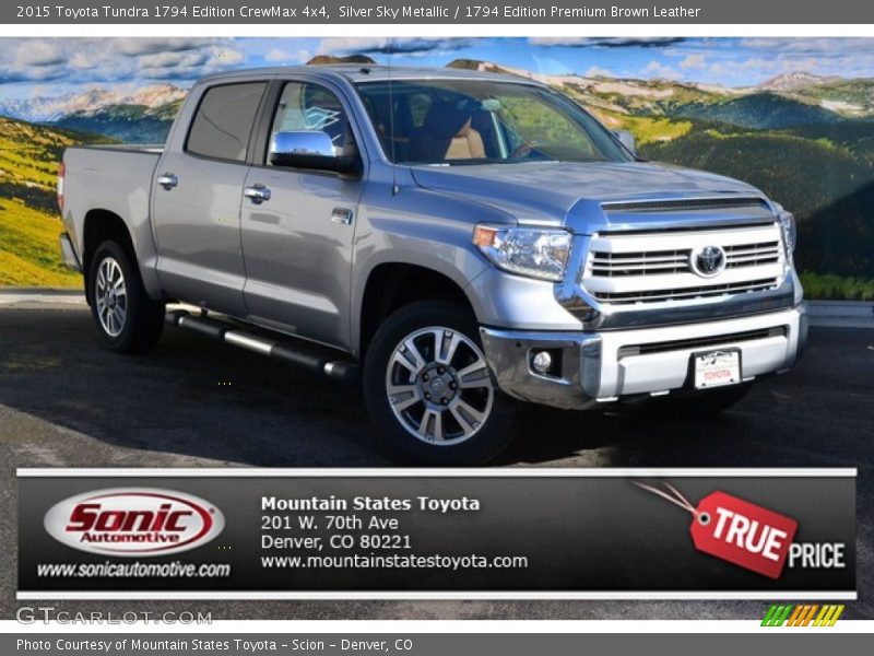 Silver Sky Metallic / 1794 Edition Premium Brown Leather 2015 Toyota Tundra 1794 Edition CrewMax 4x4
