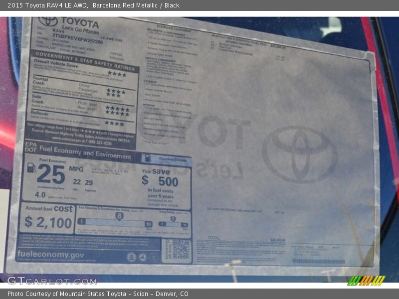 Barcelona Red Metallic / Black 2015 Toyota RAV4 LE AWD